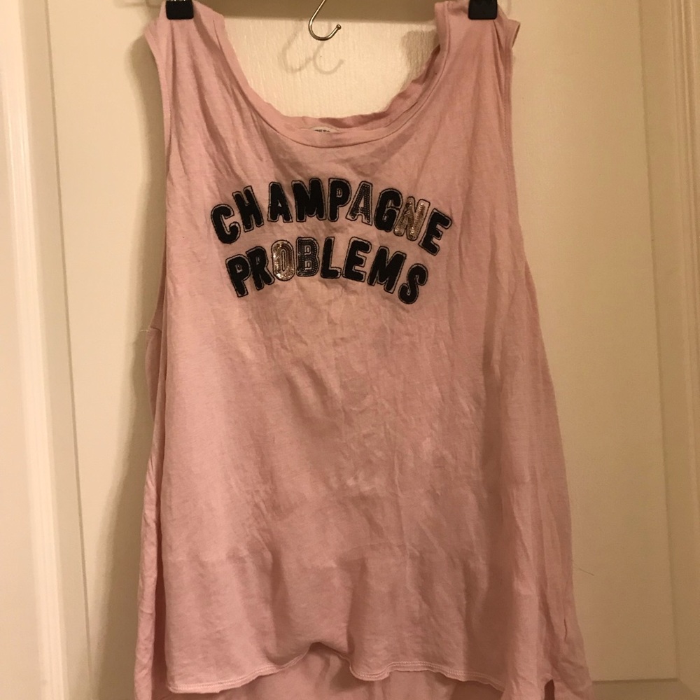 Express “champagne problems” tank top